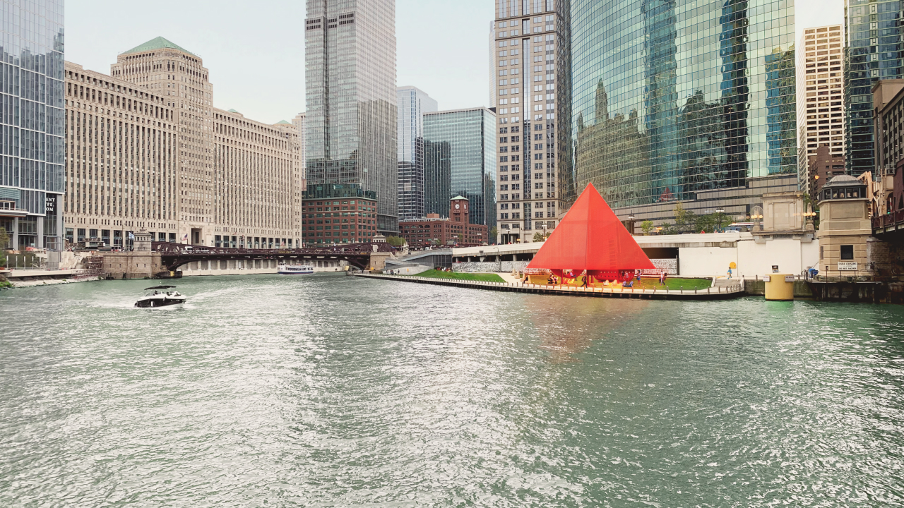 Photograph of the Riverwalk Design Installation