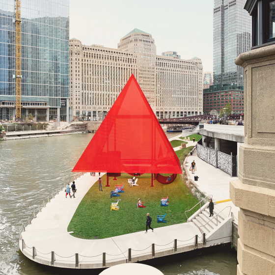 Photograph of the Riverwalk Design Installation